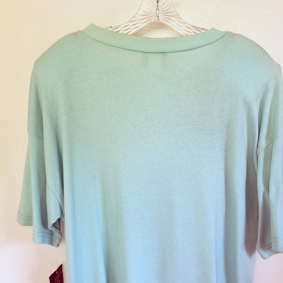 Linda Lori Women's Vintage 1992 Floral Sea Foam Scoop Neck Tee Shirt Top Blouse - Picture 8 of 13